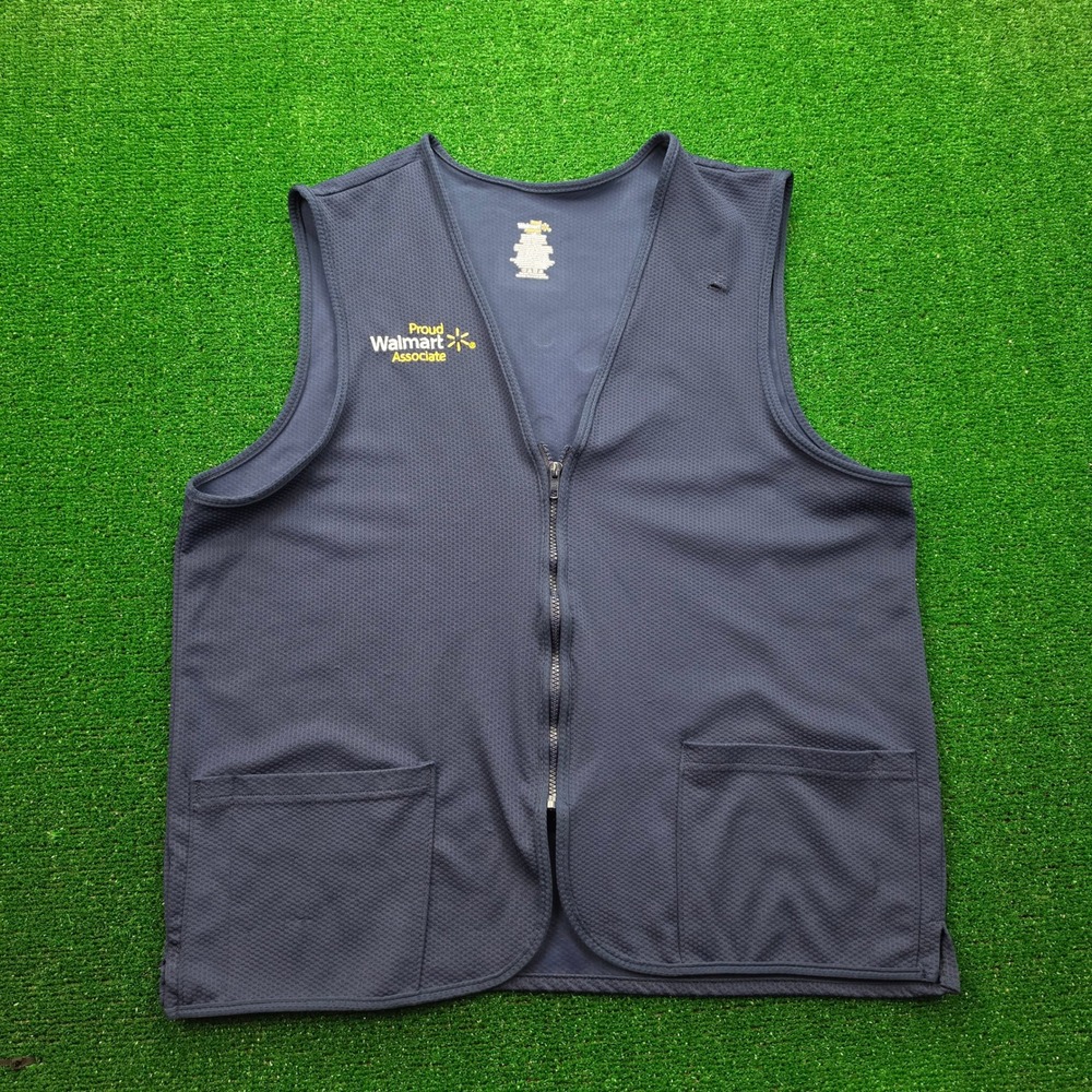 Walmart Proud Associate Vest Unisex Large Navy Blue Employee Uniform Work Wear